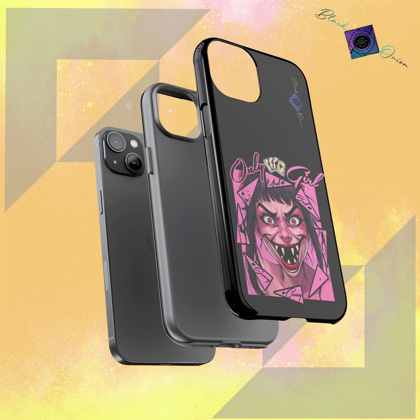 BlackOnion Brand New Phone Case - with Motivational Workout Motif’ Mad Girl💋🌸 ‘🔥🫵