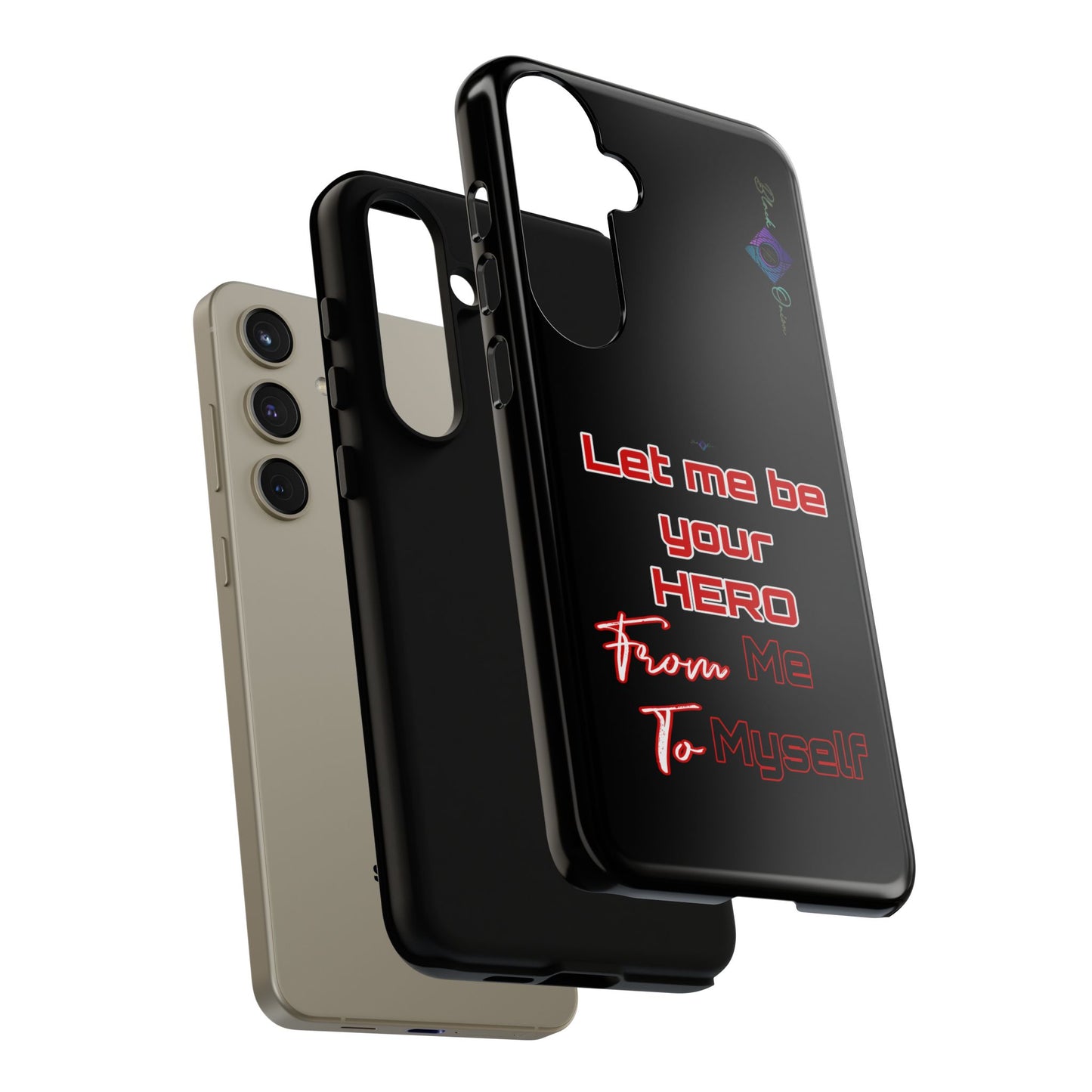 BlackOnion Brand New Phone Case - with Motivational Workout Motif’Let me be your Hero ‘💪🔥🫵
