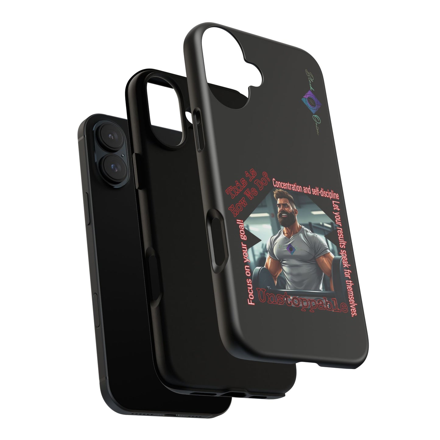 BlackOnion Brand New Phone Case - with Motivational Workout Motif’Unstoppable ‘💪🔥🫵