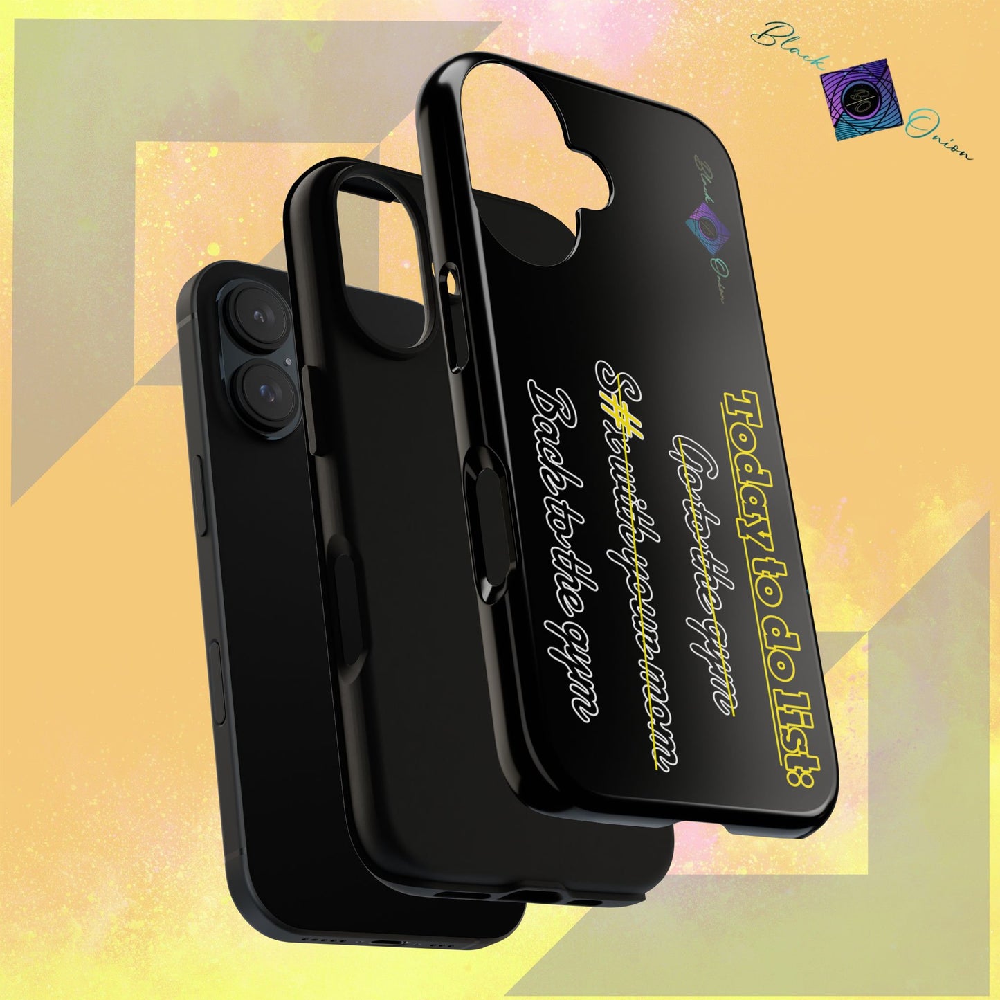 BlackOnion Brand New Phone Case - with Motivational Workout Motif’Today to do list ‘💪🔥🫵