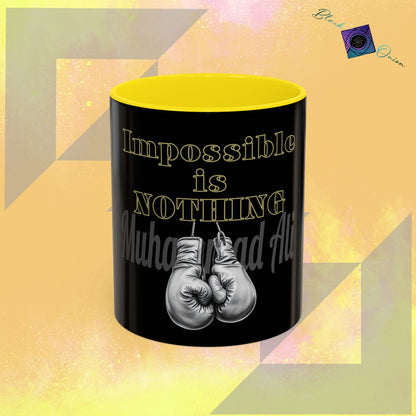 BlackOnion Coffee Mug - 11oz with Workout Motif ‘Impossible is nothing’🔥💪🫵