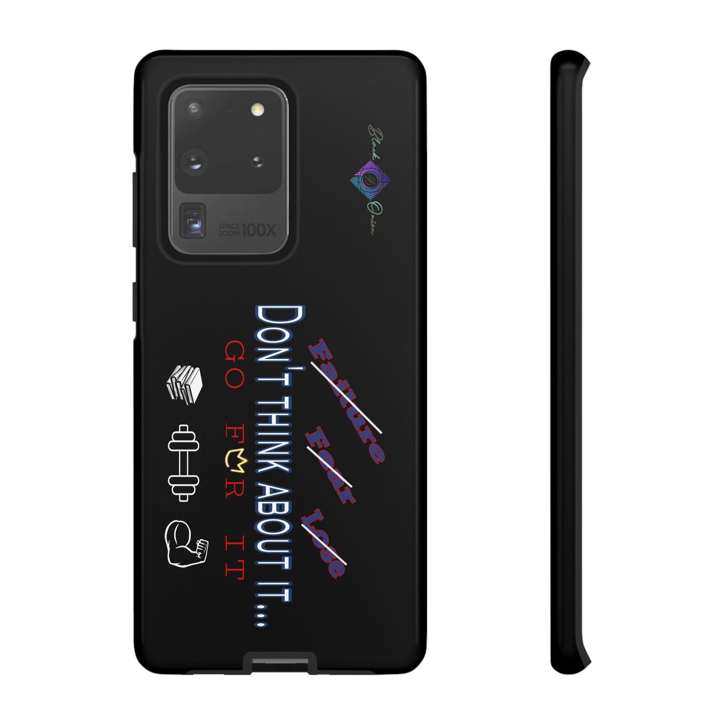 BlackOnion Brand New Phone Case - with Motivational Workout Motif’Don’t think ‘💪🔥🫵