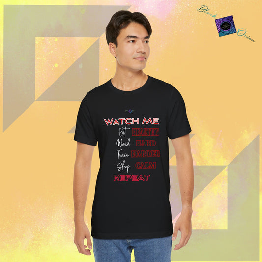 BlackOnion  T-Shirt with Workout Motif V4 ‘ Watch Me’💪🔥🫵