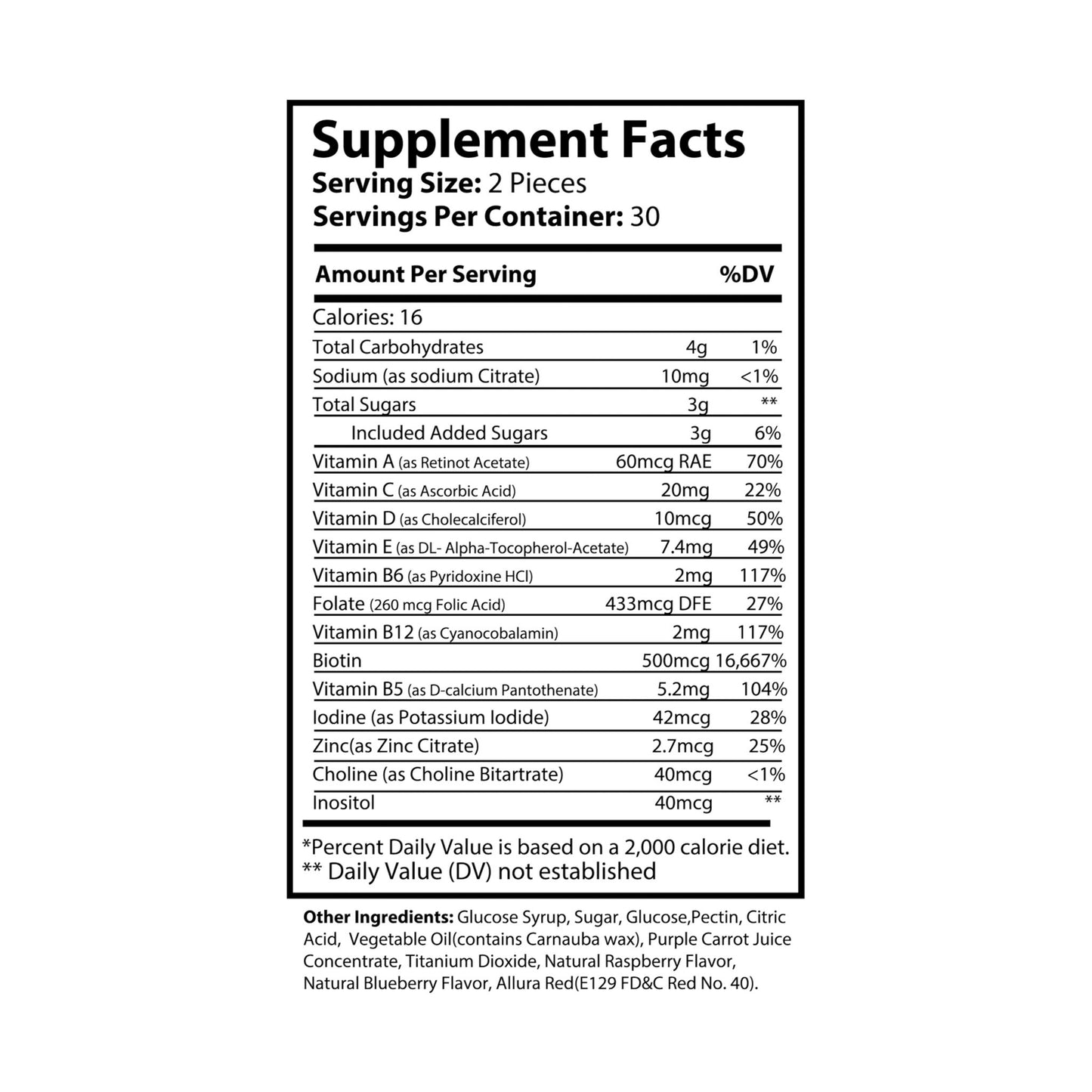 BlackOnion Hair Vitamin Gummies (60 Gummies) with Workout Motif