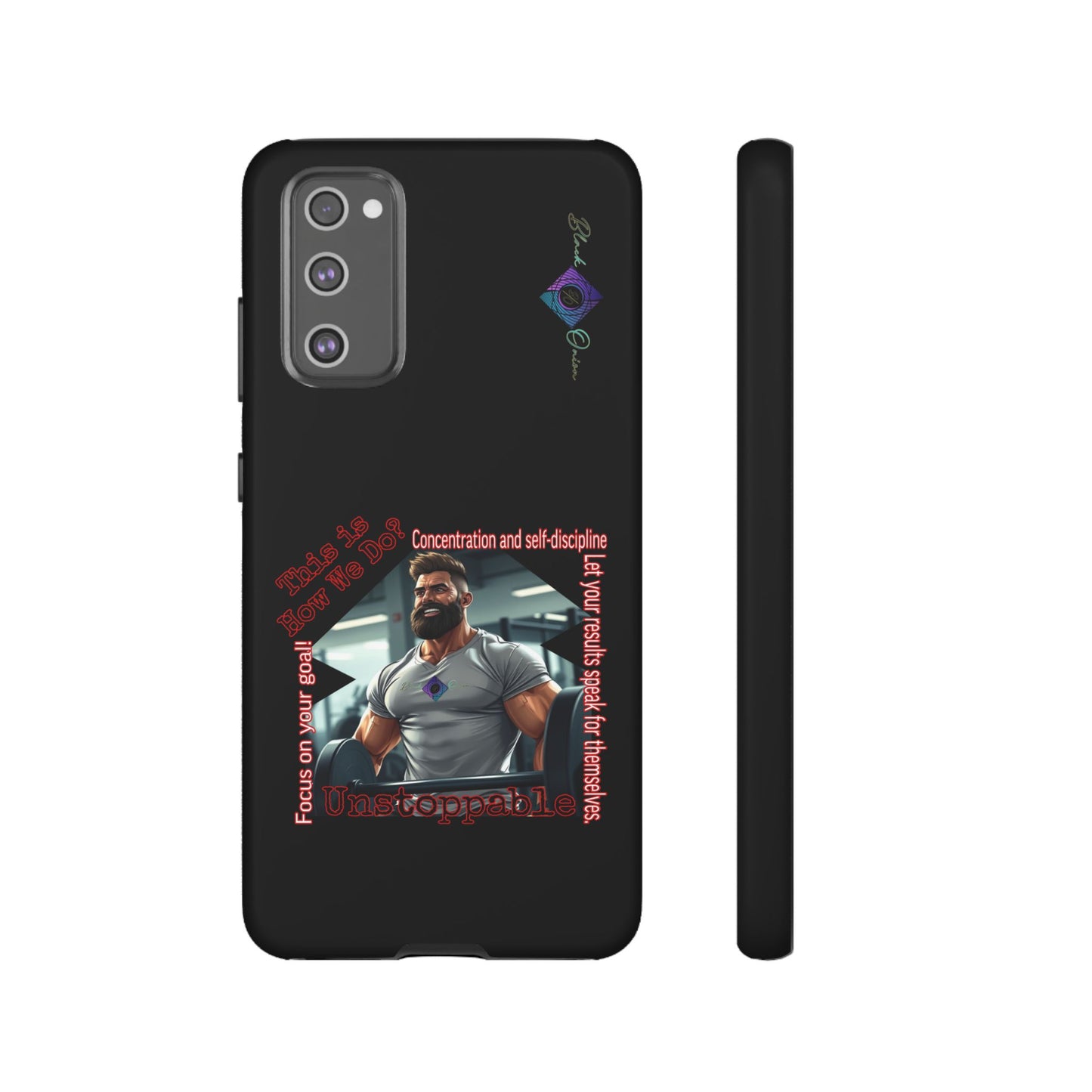 BlackOnion Brand New Phone Case - with Motivational Workout Motif’Unstoppable ‘💪🔥🫵