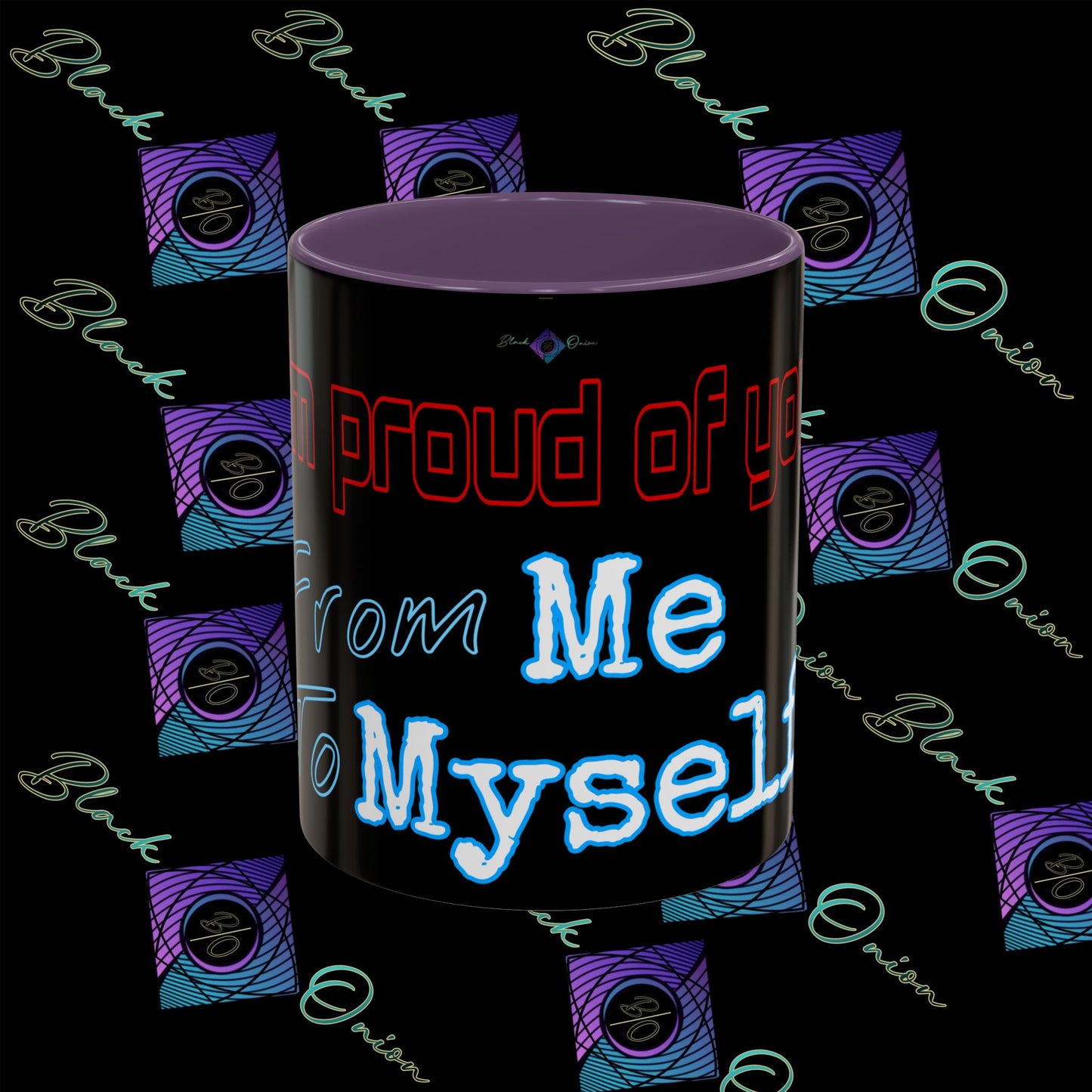 BlackOnion Coffee Mug 2 with Workout Motif ‘ I’m proud of you’🫵🔥💪