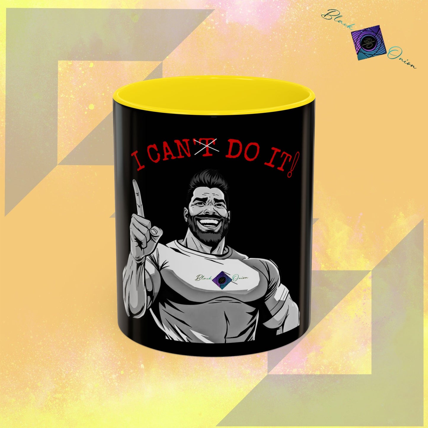BlackOnion Coffee Mug 2 with Workout Motif ‘I Can Do It V2’🫵🔥💪