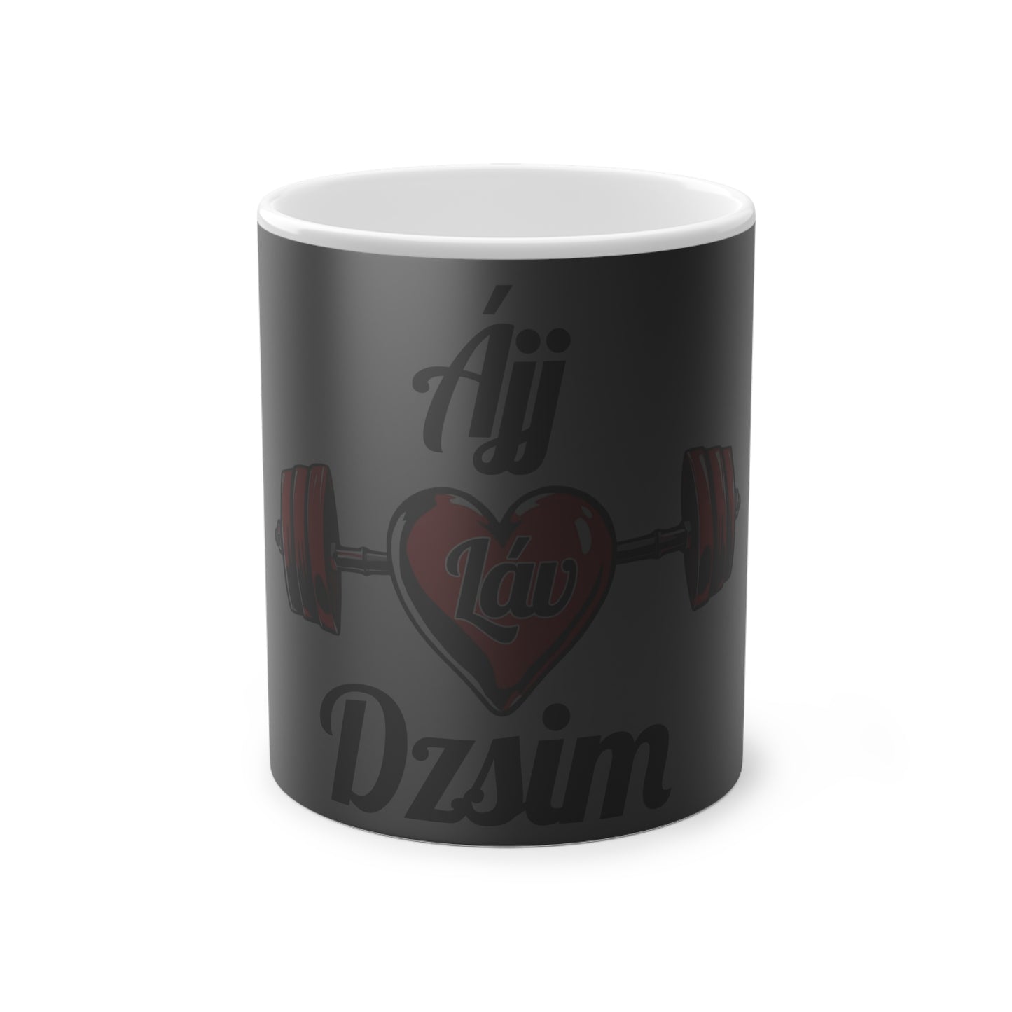 BlackOnion Color Changing Mug with Workout Motif ‘Ájj Láv Dzsim’ 💪🔥🫵