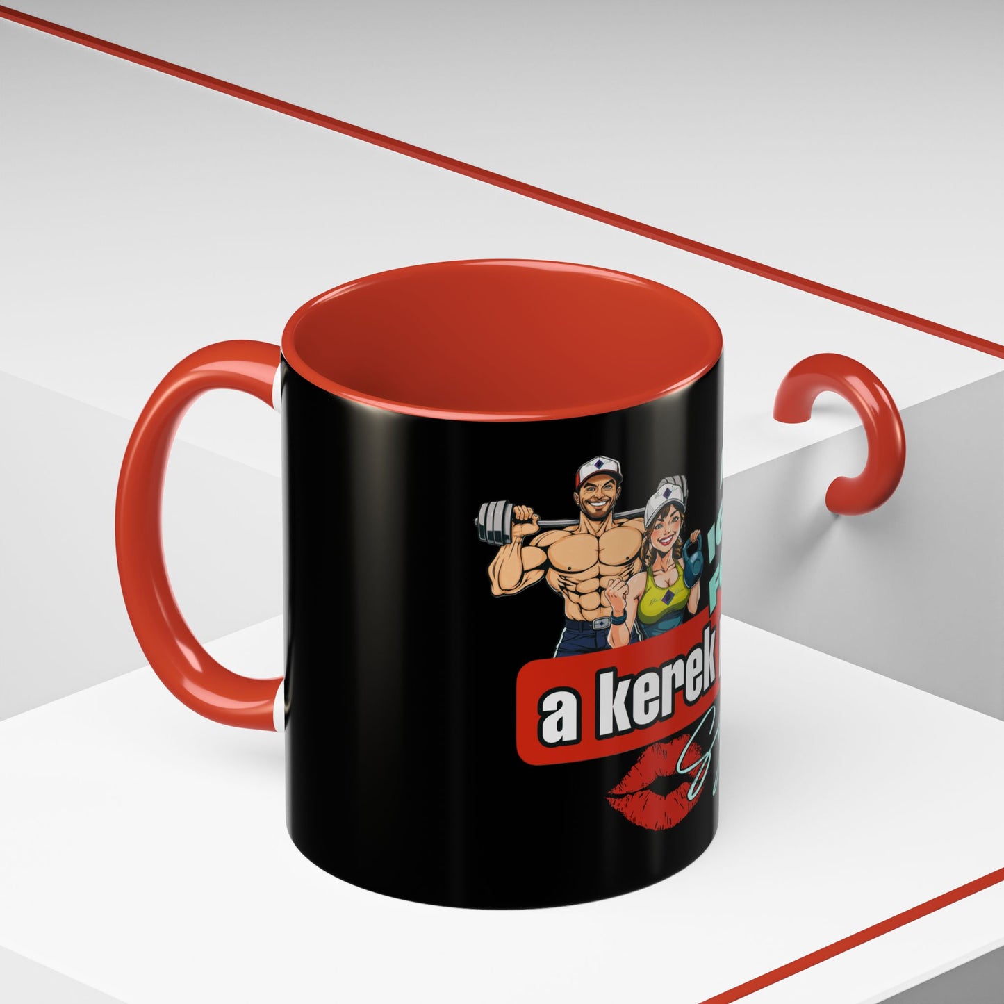 BlackOnion Coffee Mug - 11oz with Workout Motif ‘Az igazi férfi’🔥💪🫵