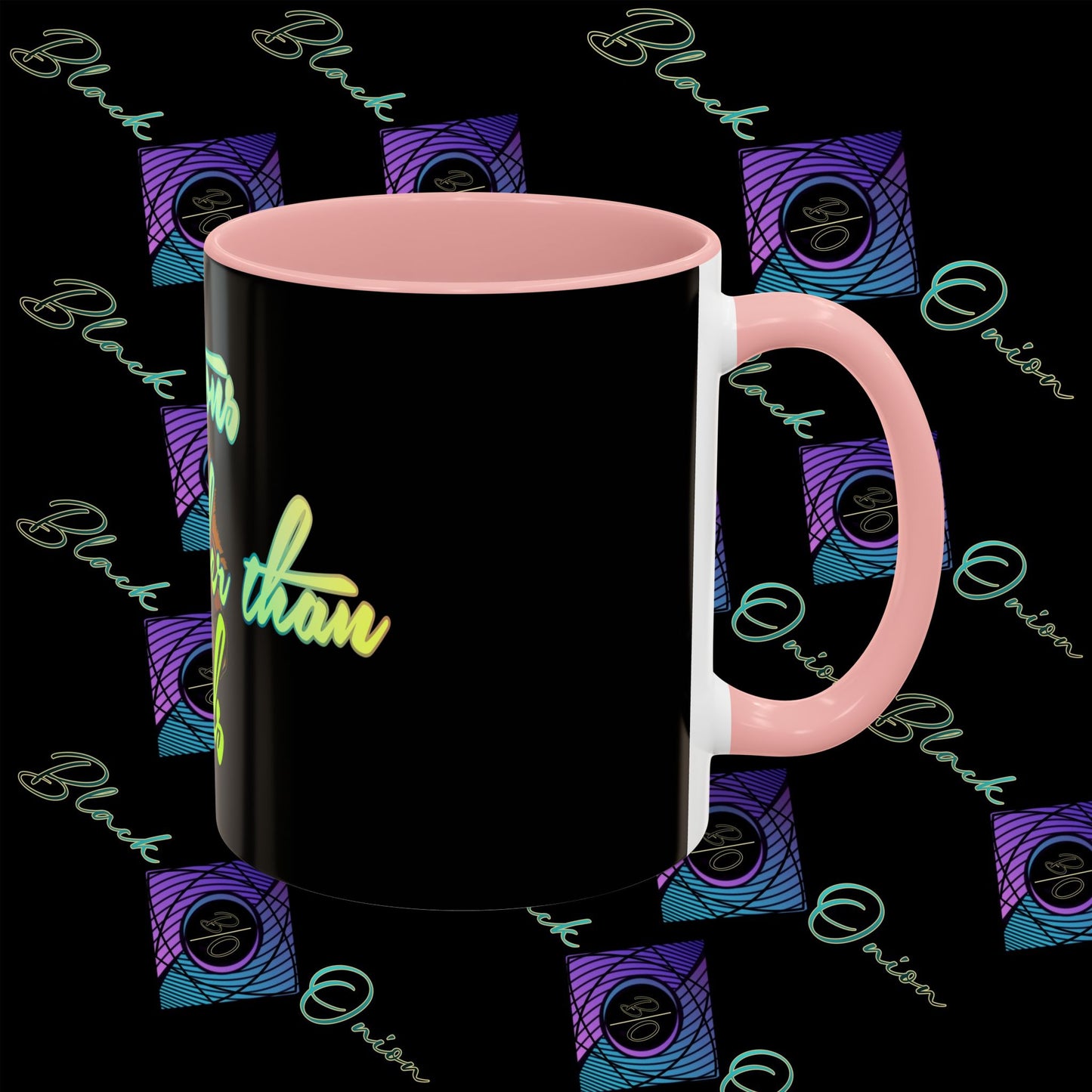 BlackOnion Coffee Mug 2 with Workout Motif ‘Actions speak lauder than words V2’🫵🔥💪