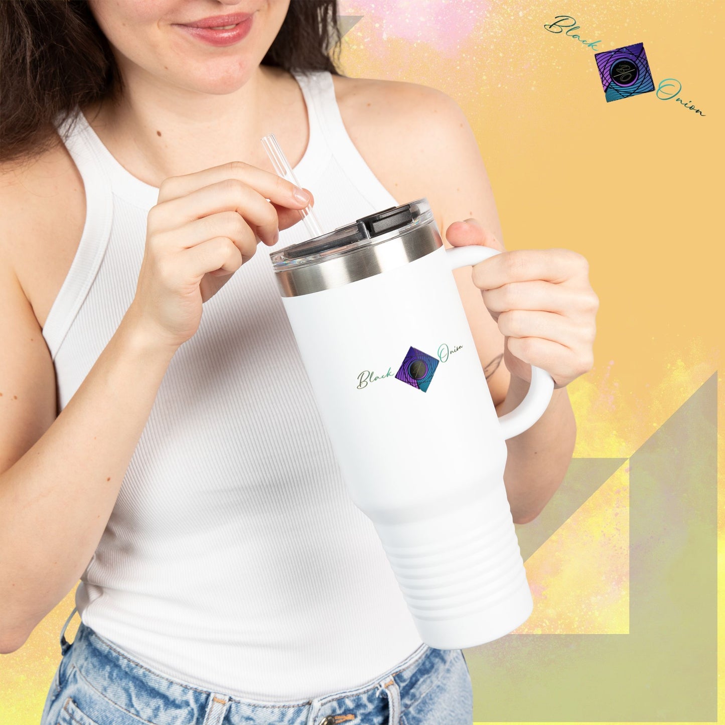BlackOnion Travel Mug - 40oz with Straw