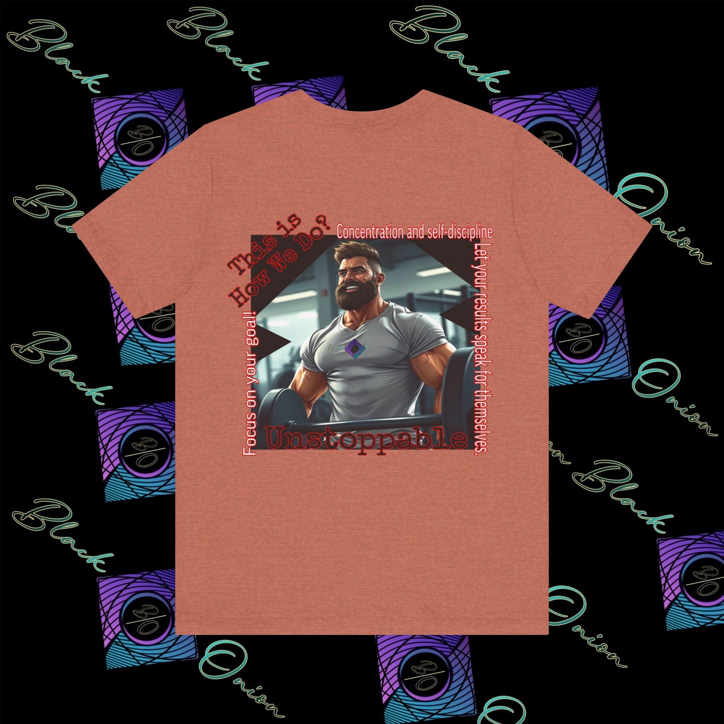 BlackOnion T-shirt with Workout Motif “Unstoppable “💪🔥🫵
