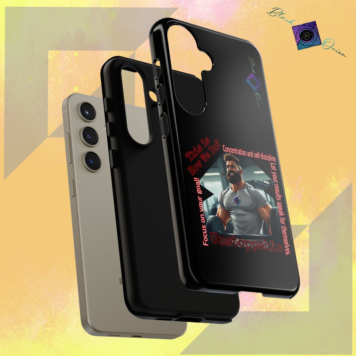 BlackOnion Brand New Phone Case - with Motivational Workout Motif’Unstoppable ‘💪🔥🫵
