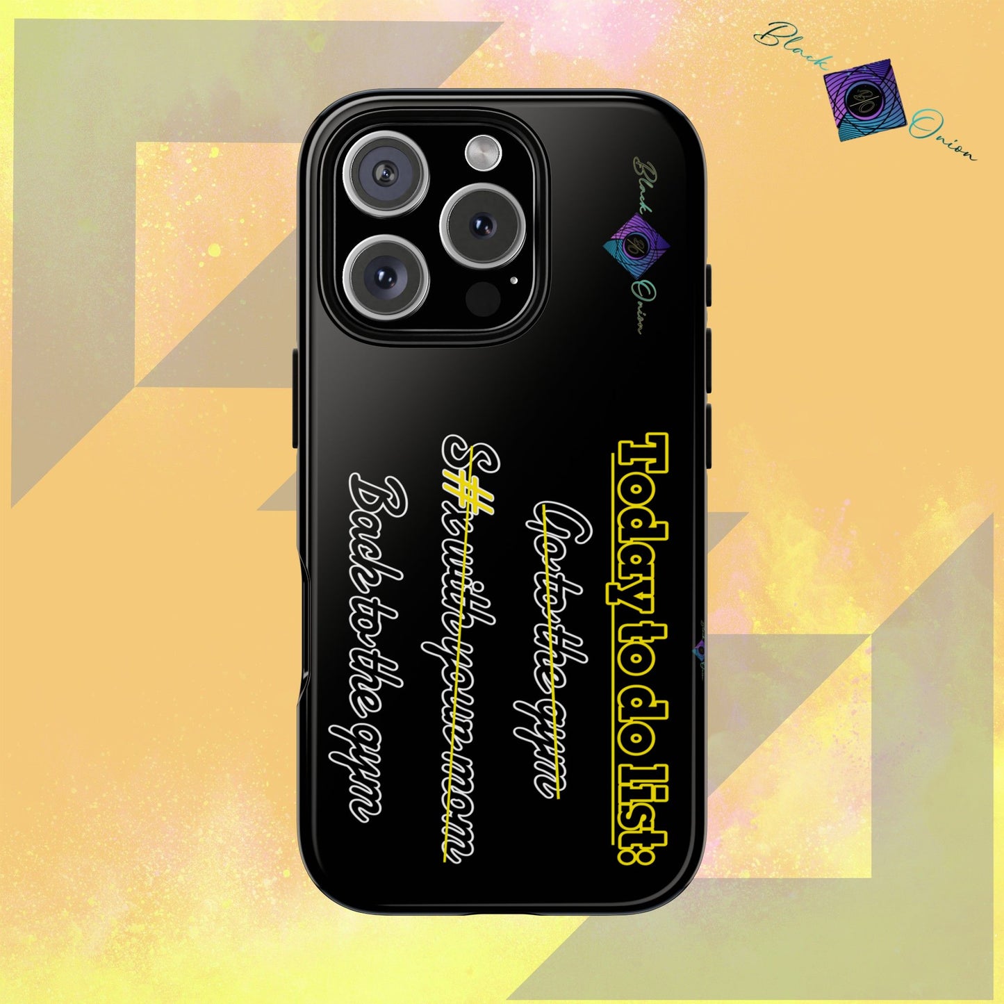 BlackOnion Brand New Phone Case - with Motivational Workout Motif’Today to do list ‘💪🔥🫵