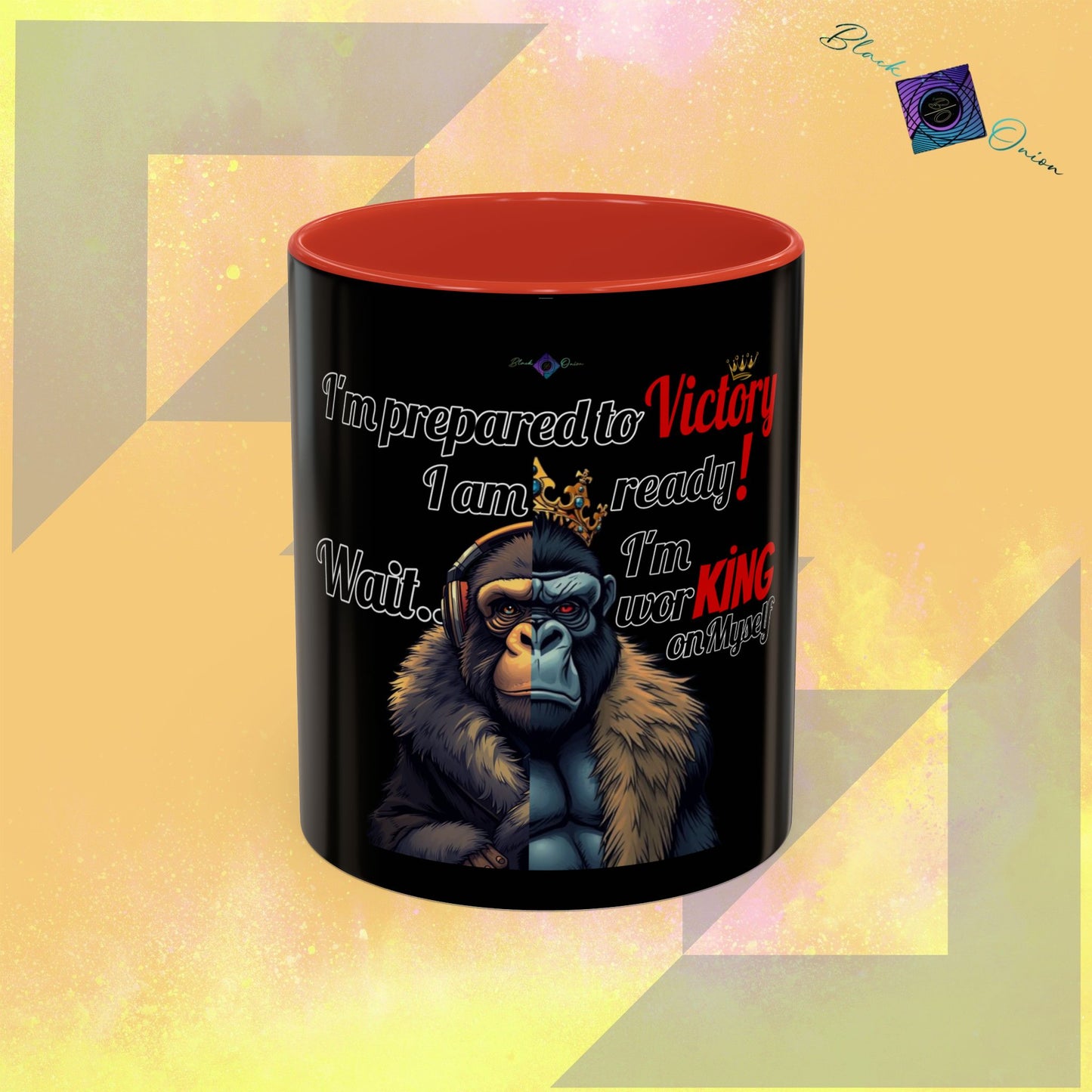 BlackOnion Coffee Mug 2 with Workout Motif ‘Victory V2’🫵🔥💪