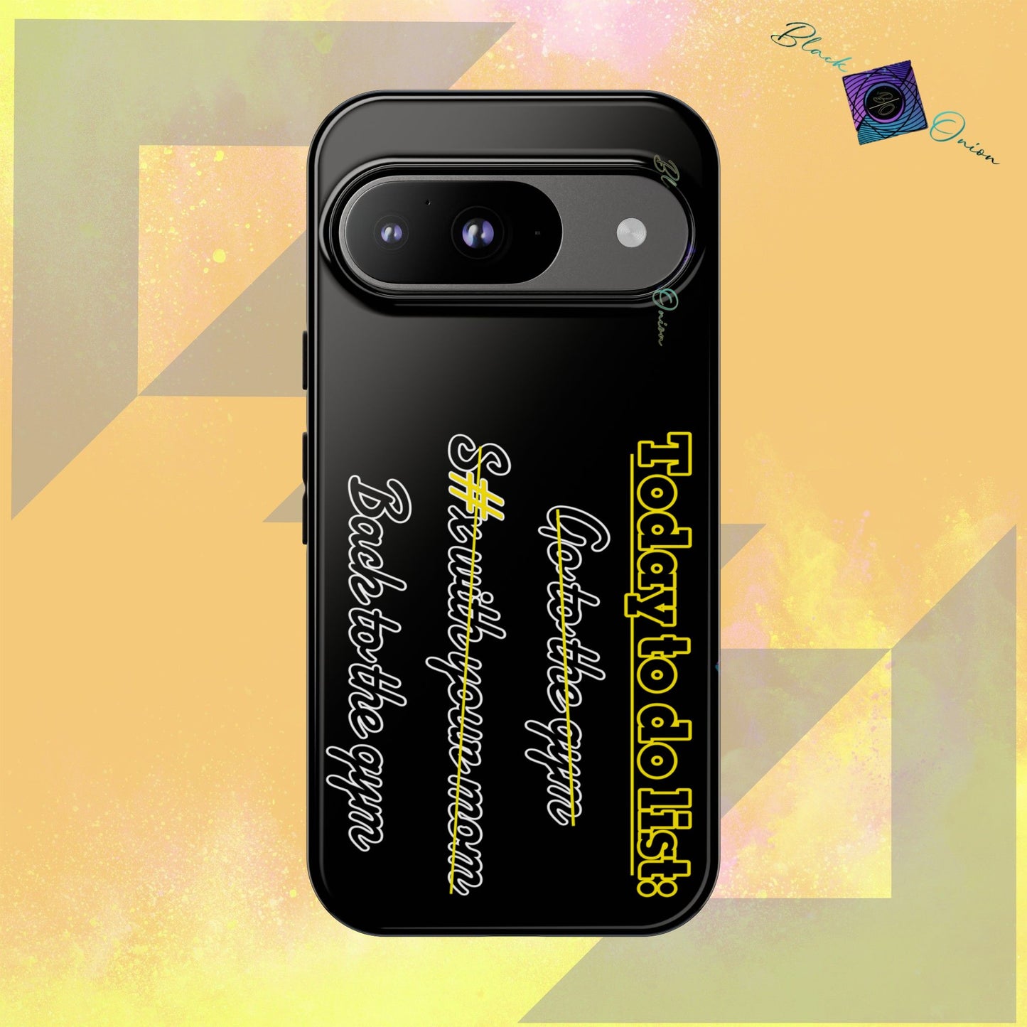 BlackOnion Brand New Phone Case - with Motivational Workout Motif’Today to do list ‘💪🔥🫵