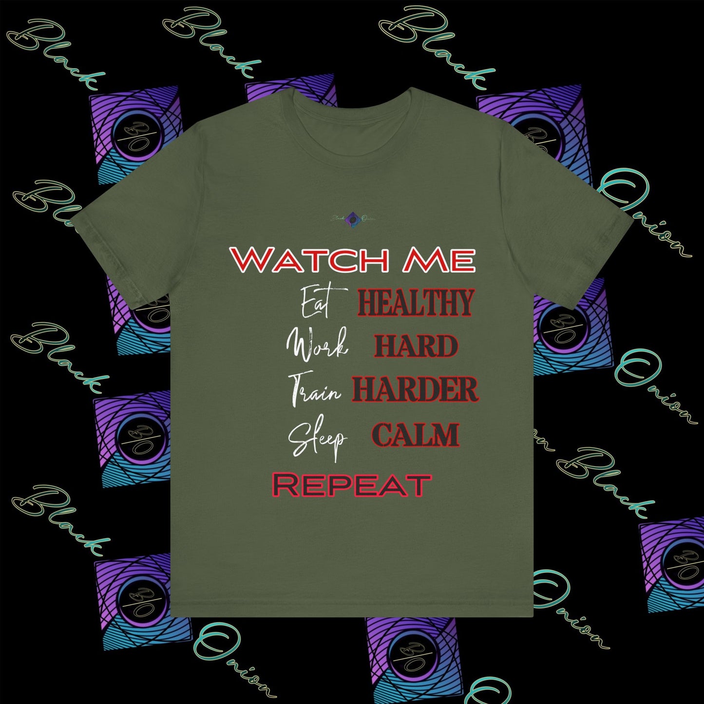 BlackOnion "Watch Me" T-Shirt with Workout Motif V3  💪🔥