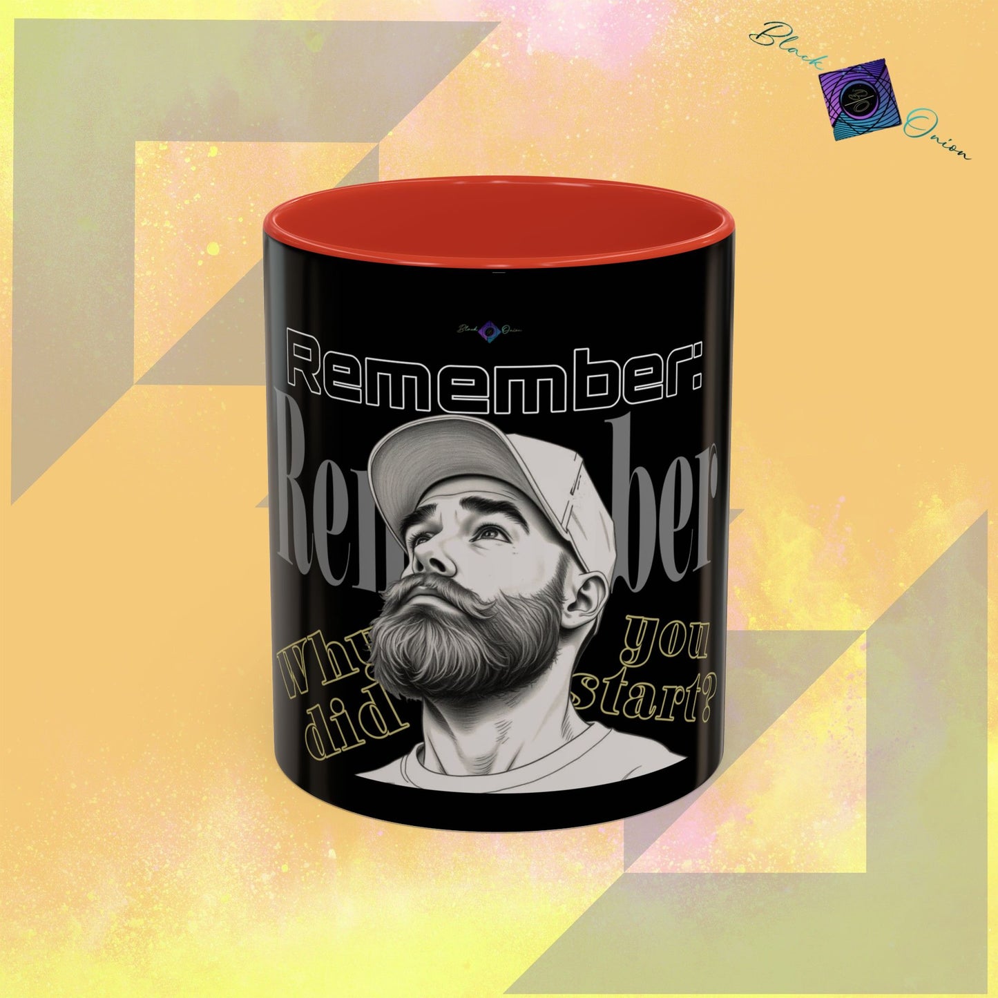 BlackOnion Coffee Mug - 11oz with Workout Motif ‘Remember ’🔥💪🫵