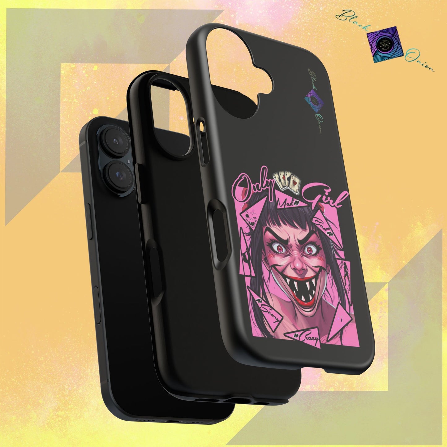 BlackOnion Brand New Phone Case - with Motivational Workout Motif’ Mad Girl💋🌸 ‘🔥🫵