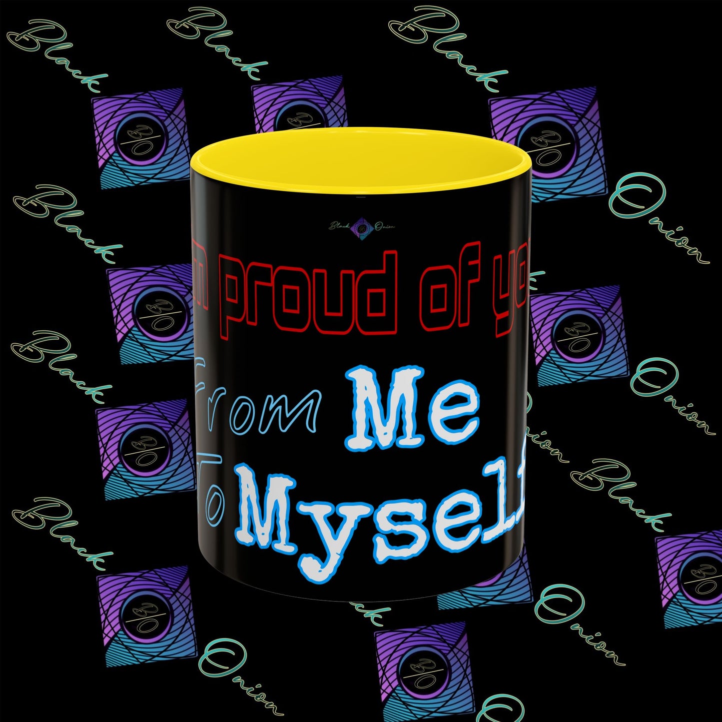 BlackOnion Coffee Mug 2 with Workout Motif ‘ I’m proud of you’🫵🔥💪