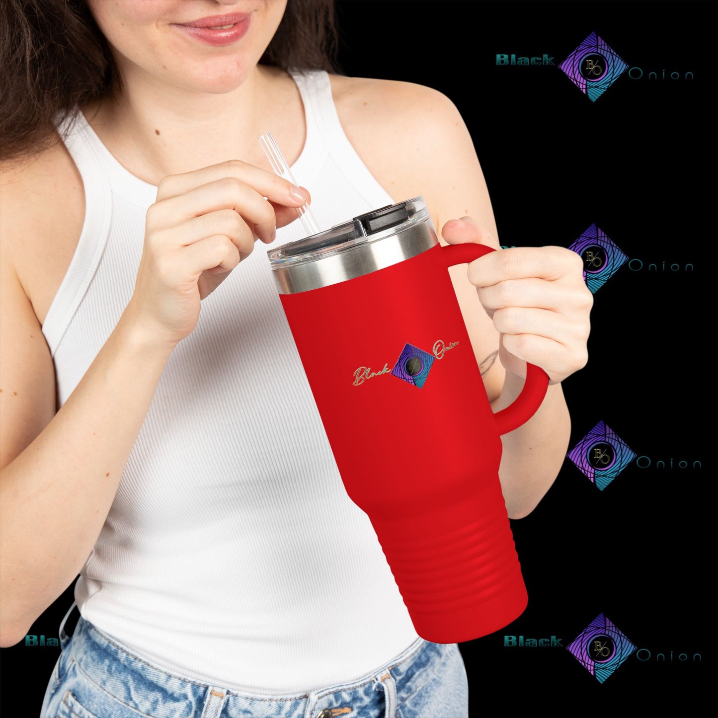 BlackOnion Travel Mug - 40oz with Straw