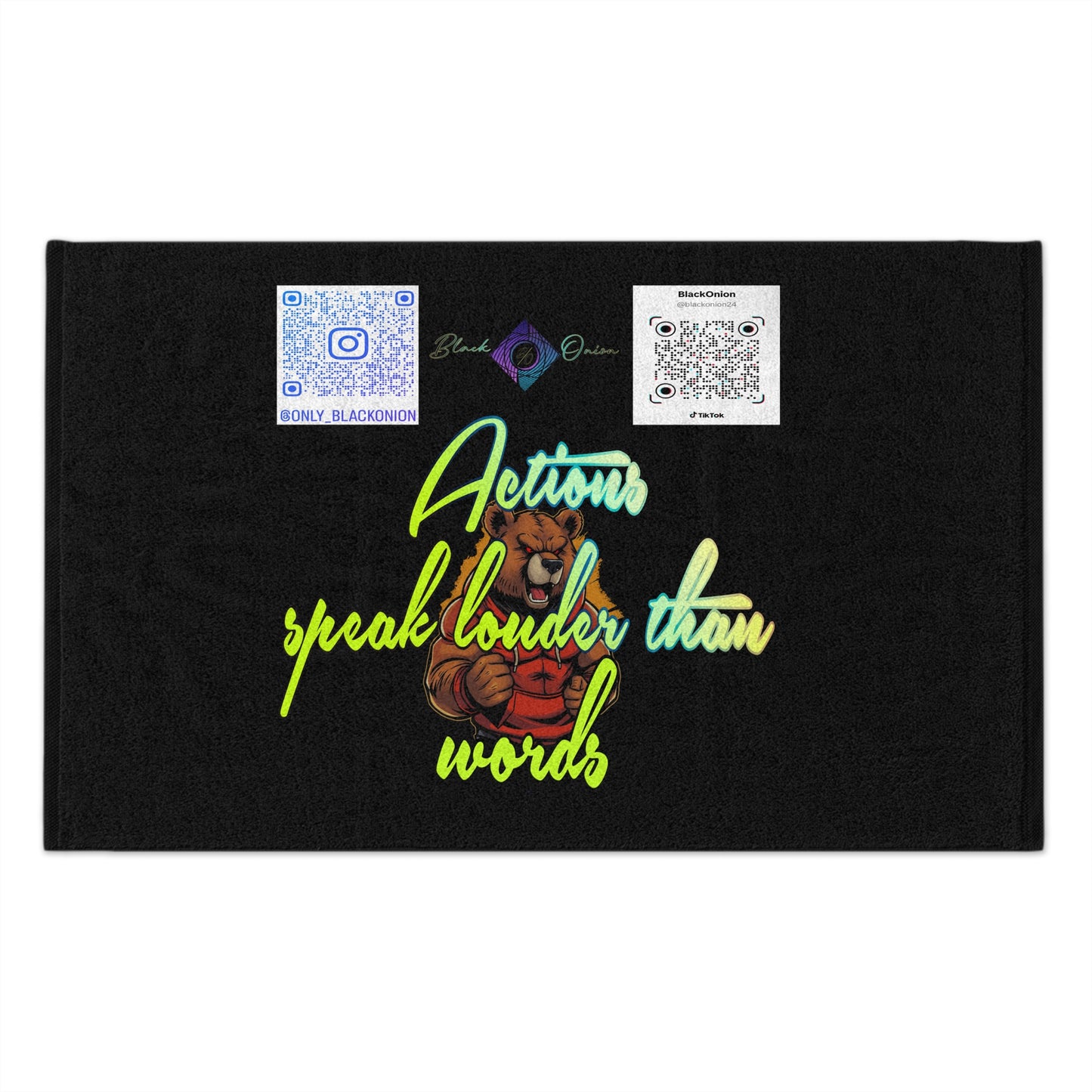 BlackOnion Rally Towel – Vibrant Sports Towel with Workout Motif 🔥💪🫵