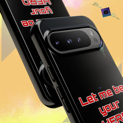 BlackOnion Brand New Phone Case - with Motivational Workout Motif’Let me be your Hero ‘💪🔥🫵