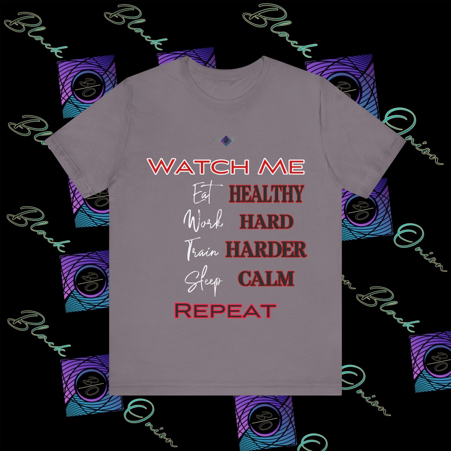 BlackOnion "Watch Me" T-Shirt with Workout Motif V3  💪🔥