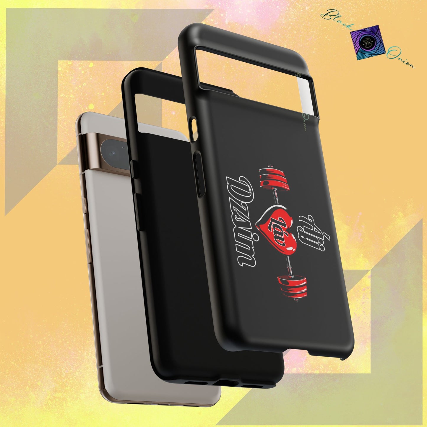 BlackOnion Brand New Phone Case - with Motivational Workout Motif’Ájj Láv Dzsim ‘💪🔥🫵