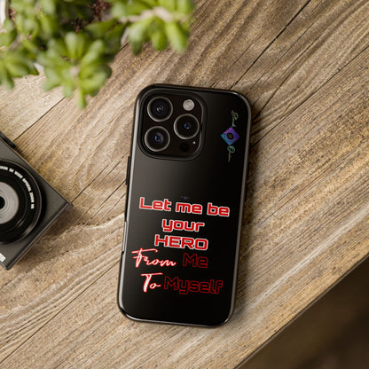 BlackOnion Brand New Phone Case - with Motivational Workout Motif’Let me be your Hero ‘💪🔥🫵