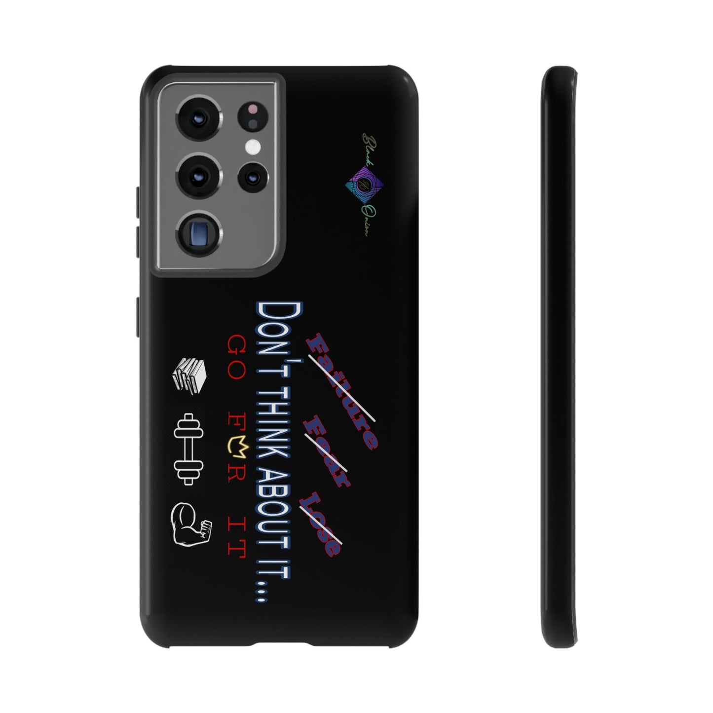 BlackOnion Brand New Phone Case - with Motivational Workout Motif’Don’t think ‘💪🔥🫵