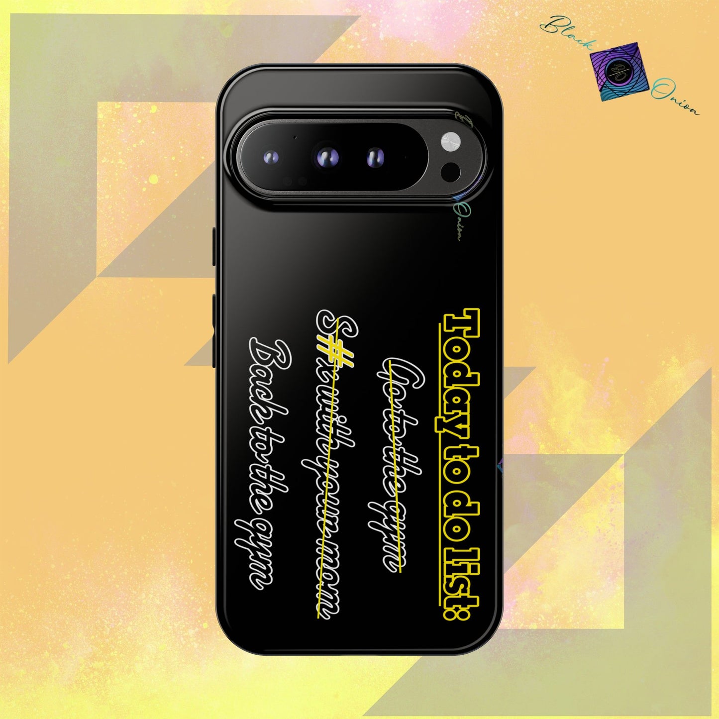 BlackOnion Brand New Phone Case - with Motivational Workout Motif’Today to do list ‘💪🔥🫵