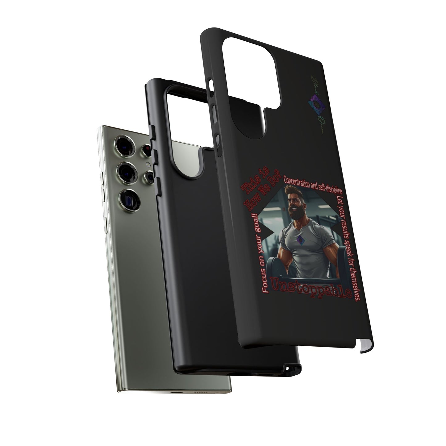 BlackOnion Brand New Phone Case - with Motivational Workout Motif’Unstoppable ‘💪🔥🫵