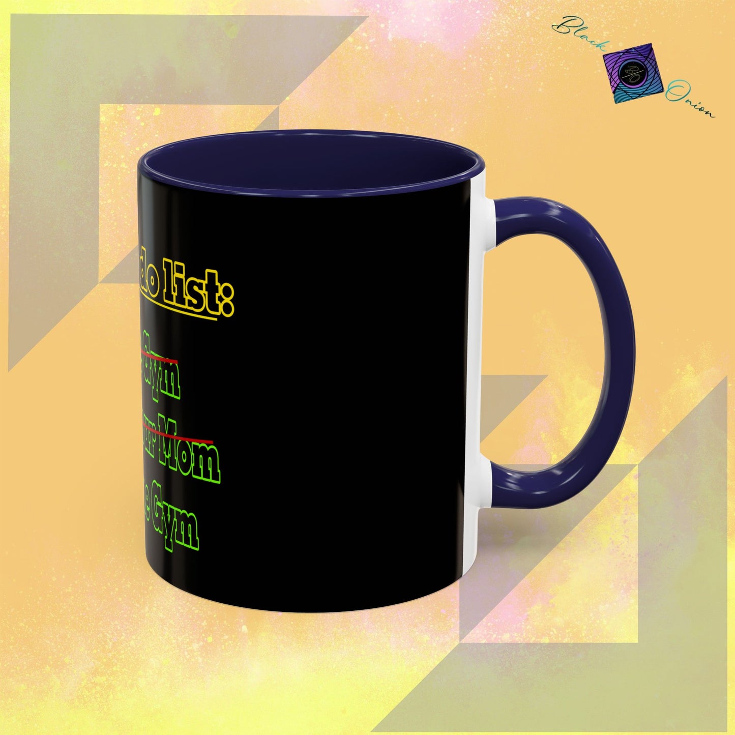 BlackOnion Coffee Mug 2 with Workout Motif ‘Today To Do List V2’🫵🔥💪