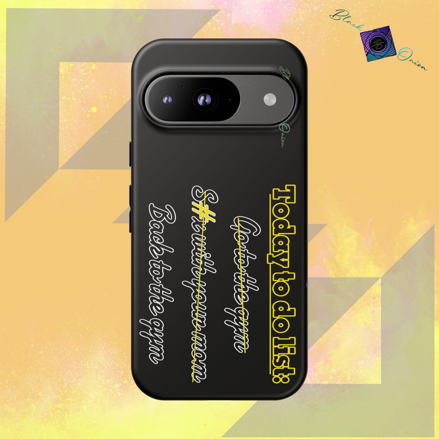 BlackOnion Brand New Phone Case - with Motivational Workout Motif’Today to do list ‘💪🔥🫵