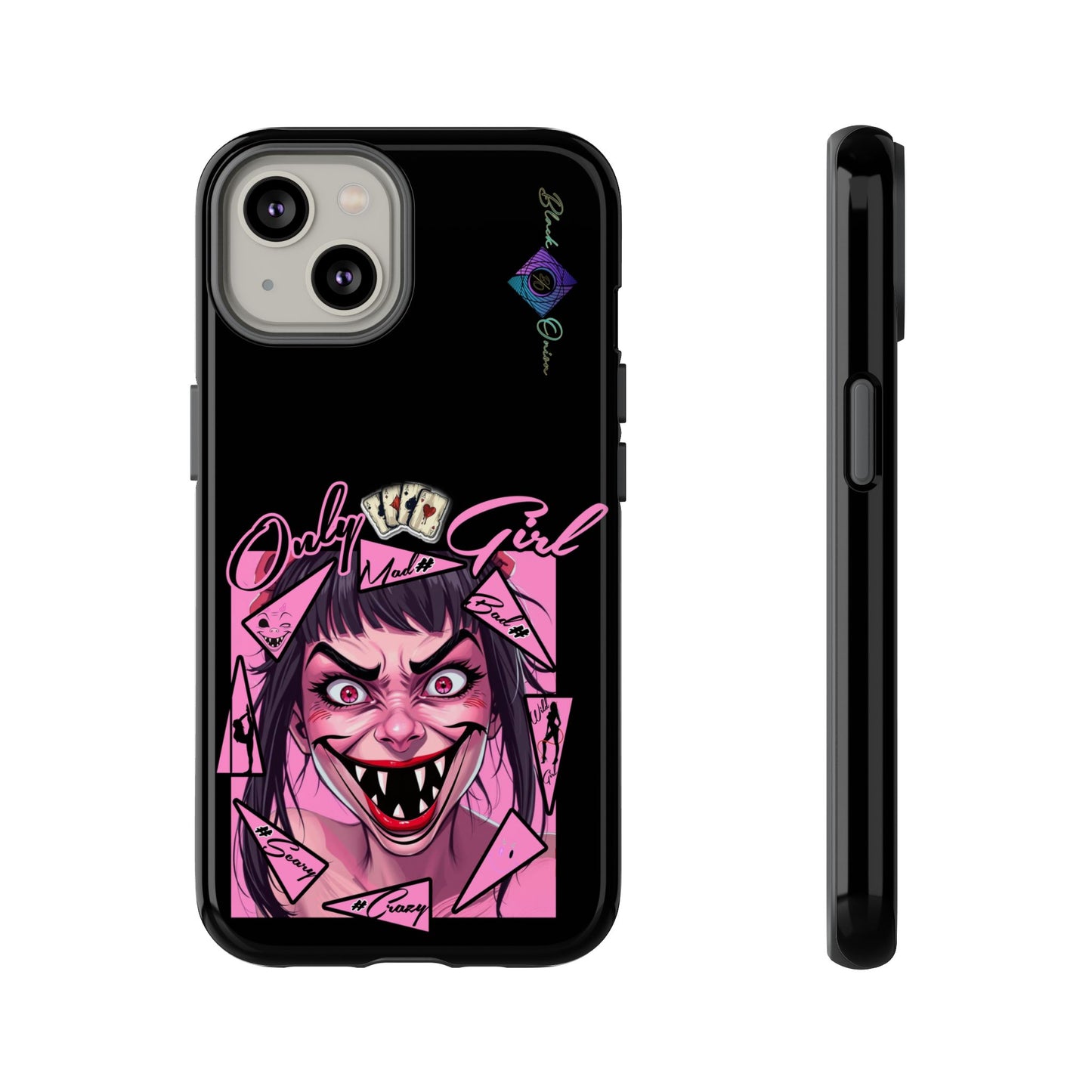 BlackOnion Brand New Phone Case - with Motivational Workout Motif’ Mad Girl💋🌸 ‘🔥🫵