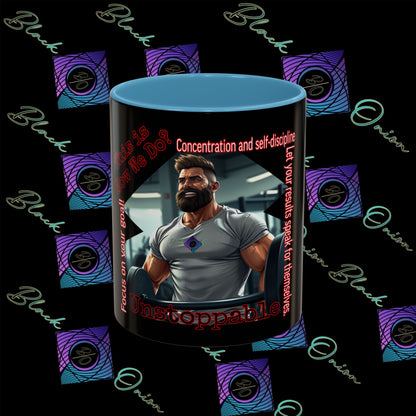 BlackOnion Coffee Mug Serial 2 with Workout Motif ‘Unstoppable’🫵🔥💪
