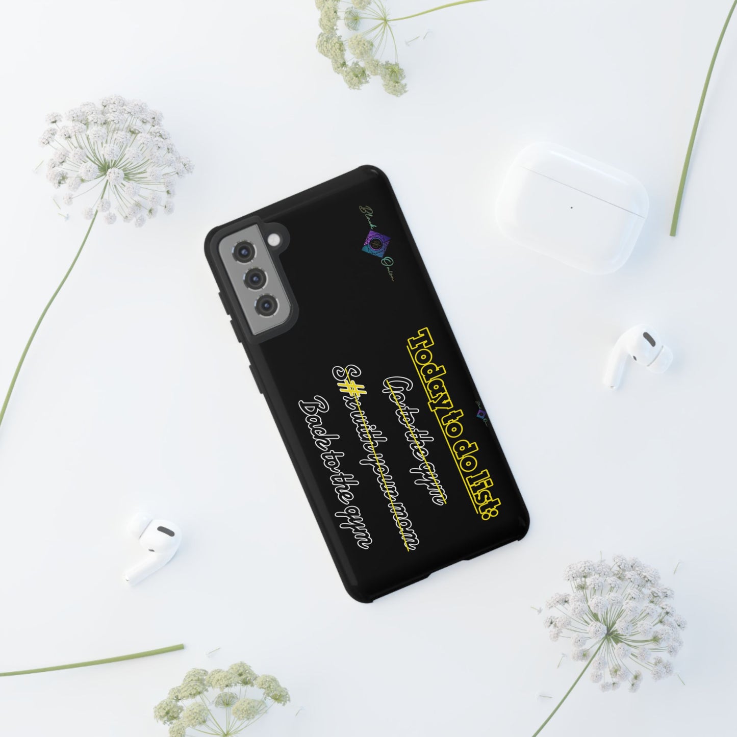 BlackOnion Brand New Phone Case - with Motivational Workout Motif’Today to do list ‘💪🔥🫵