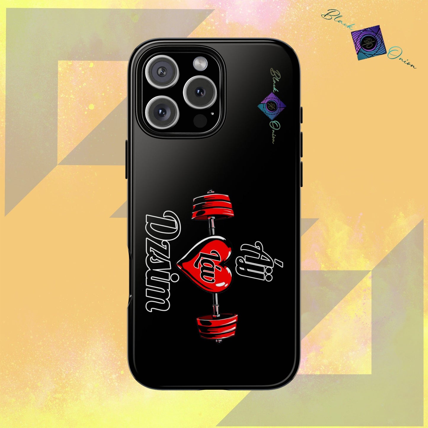 BlackOnion Brand New Phone Case - with Motivational Workout Motif’Ájj Láv Dzsim ‘💪🔥🫵