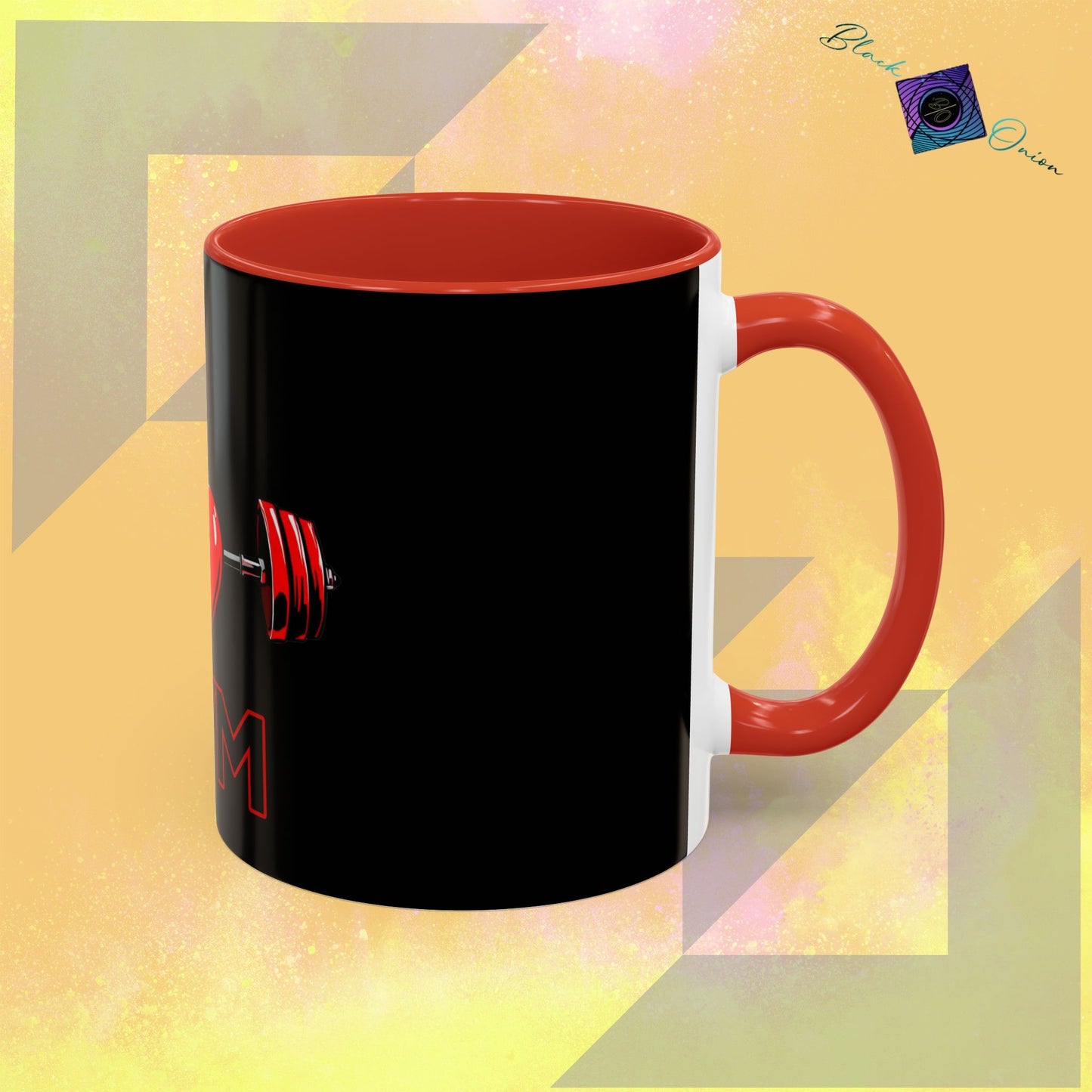 BlackOnion Coffee Mug - 11oz with Workout Motif ‘I Love Gym’🔥💪🫵