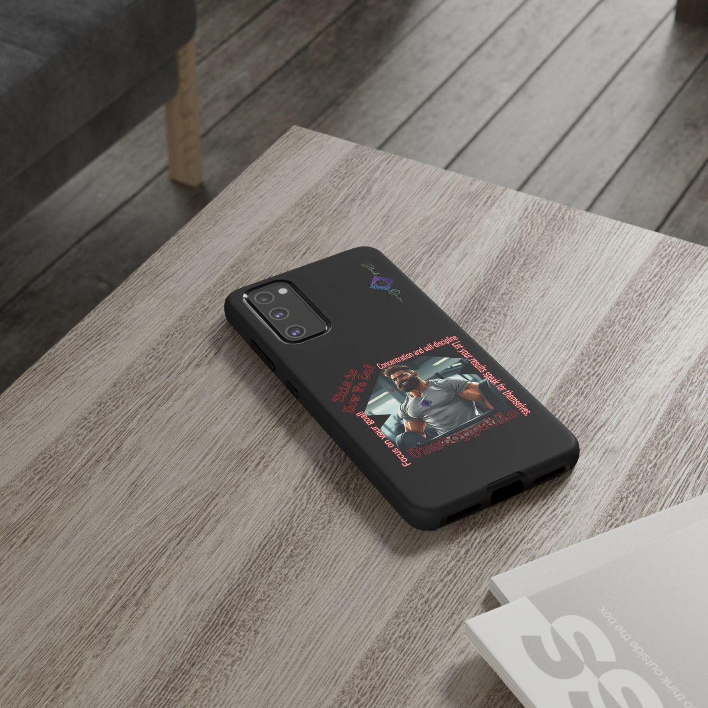 BlackOnion Brand New Phone Case - with Motivational Workout Motif’Unstoppable ‘💪🔥🫵