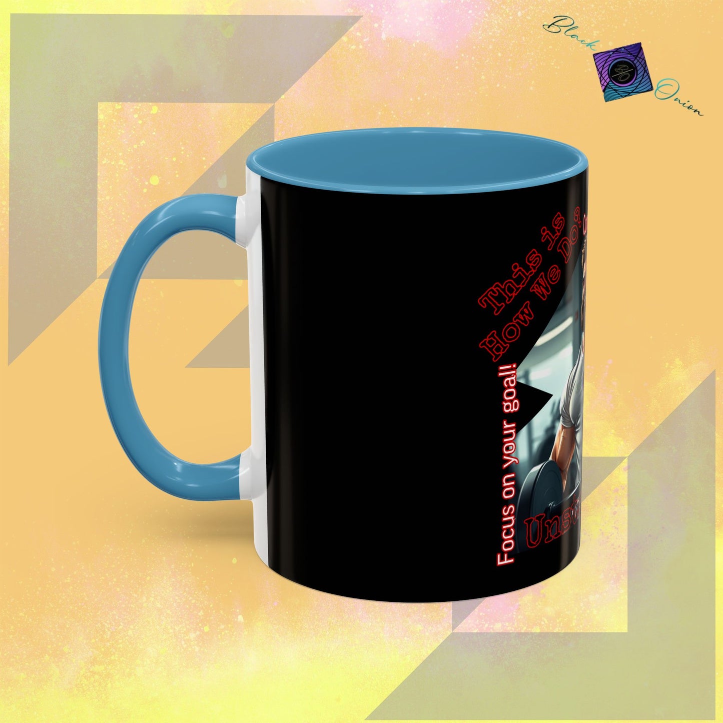 BlackOnion Coffee Mug Serial 2 with Workout Motif ‘Unstoppable’🫵🔥💪