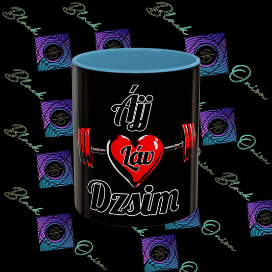 BlackOnion Coffee Mug - 11oz with Workout Motif ‘ÁjjLávDzsi’🔥💪🫵