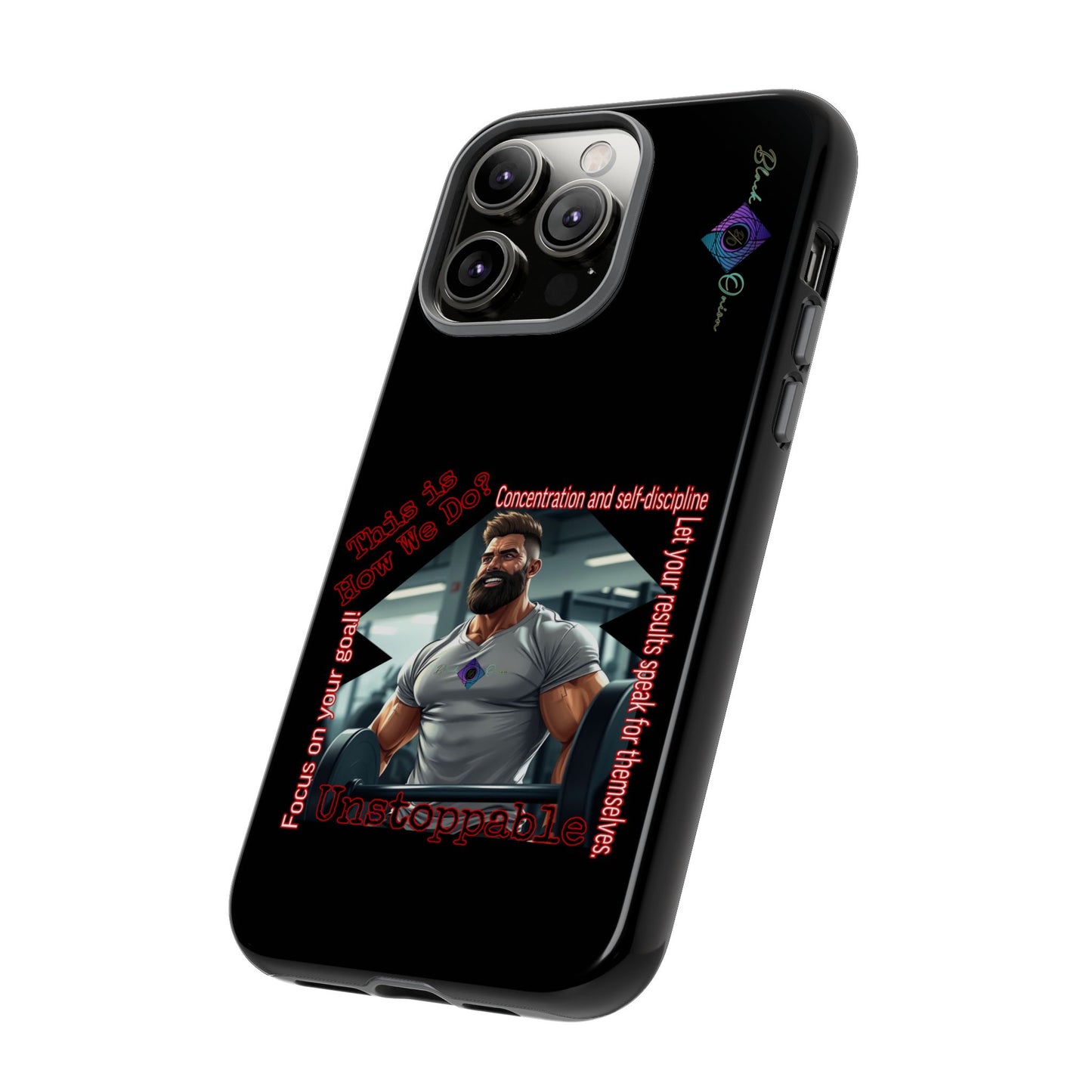 BlackOnion Brand New Phone Case - with Motivational Workout Motif’Unstoppable ‘💪🔥🫵