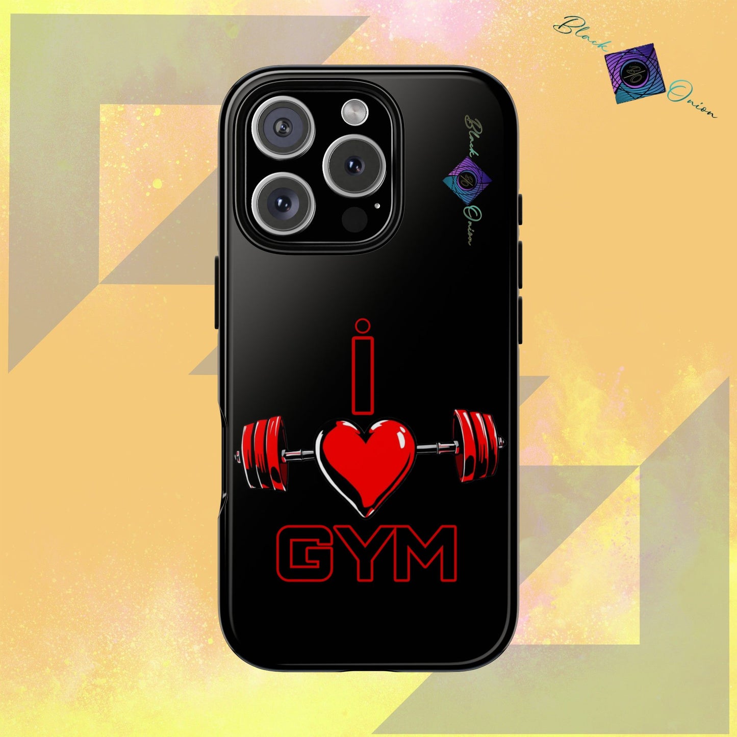 BlackOnion Brand New Phone Case - with Motivational Workout Motif’I Love Gym ‘💪🔥🫵