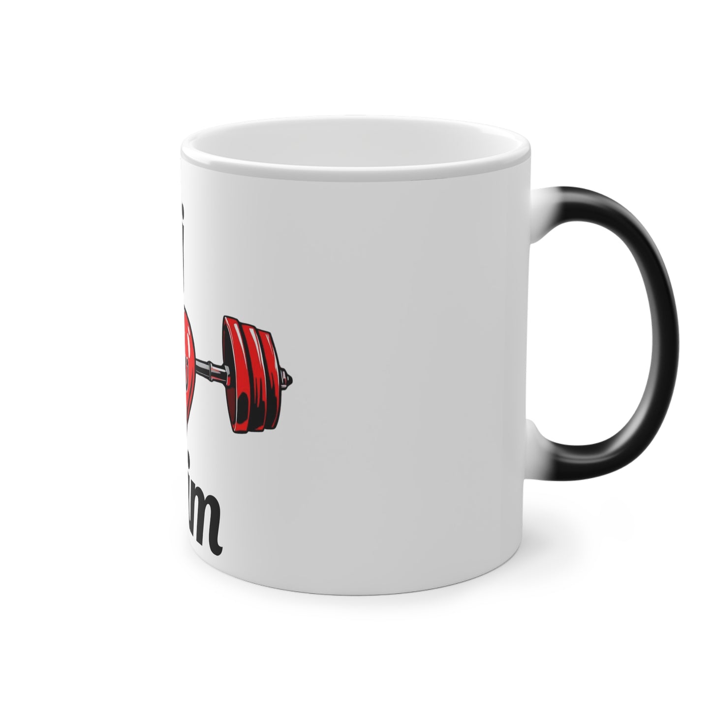 BlackOnion Color Changing Mug with Workout Motif ‘Ájj Láv Dzsim’ 💪🔥🫵