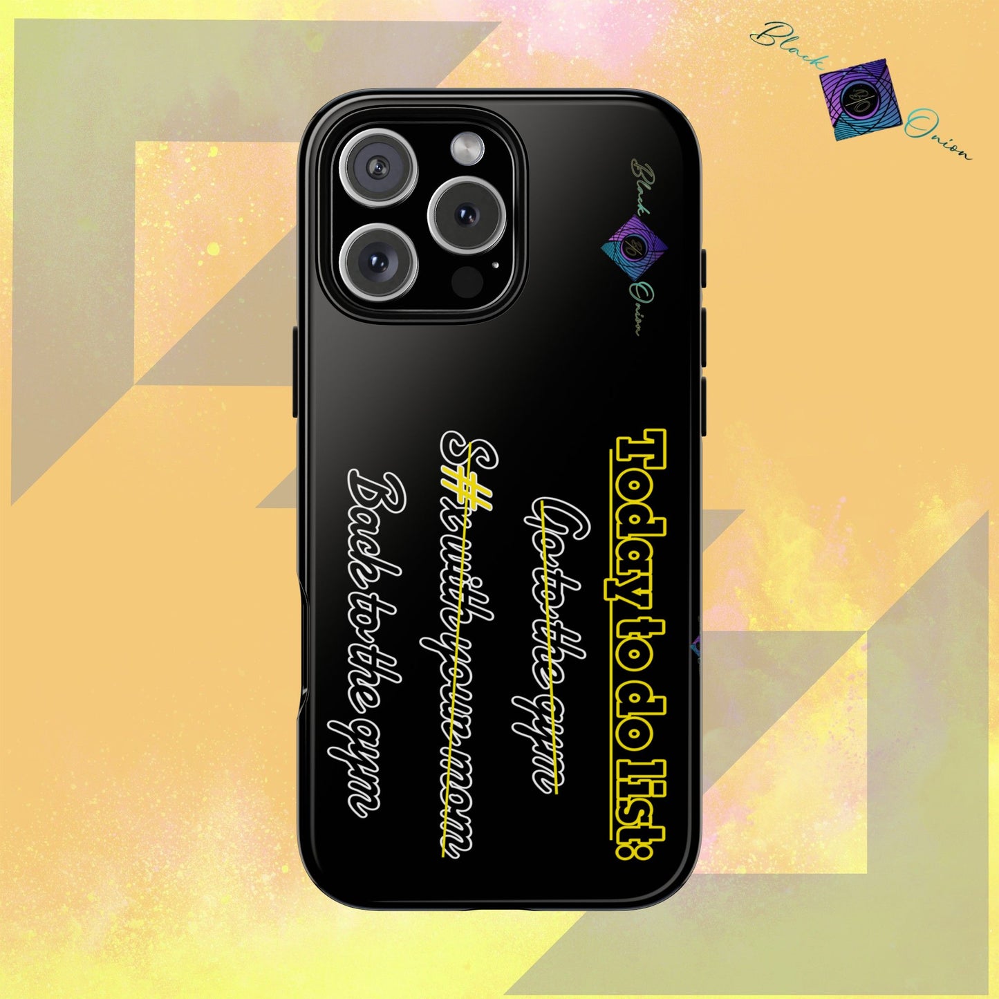 BlackOnion Brand New Phone Case - with Motivational Workout Motif’Today to do list ‘💪🔥🫵