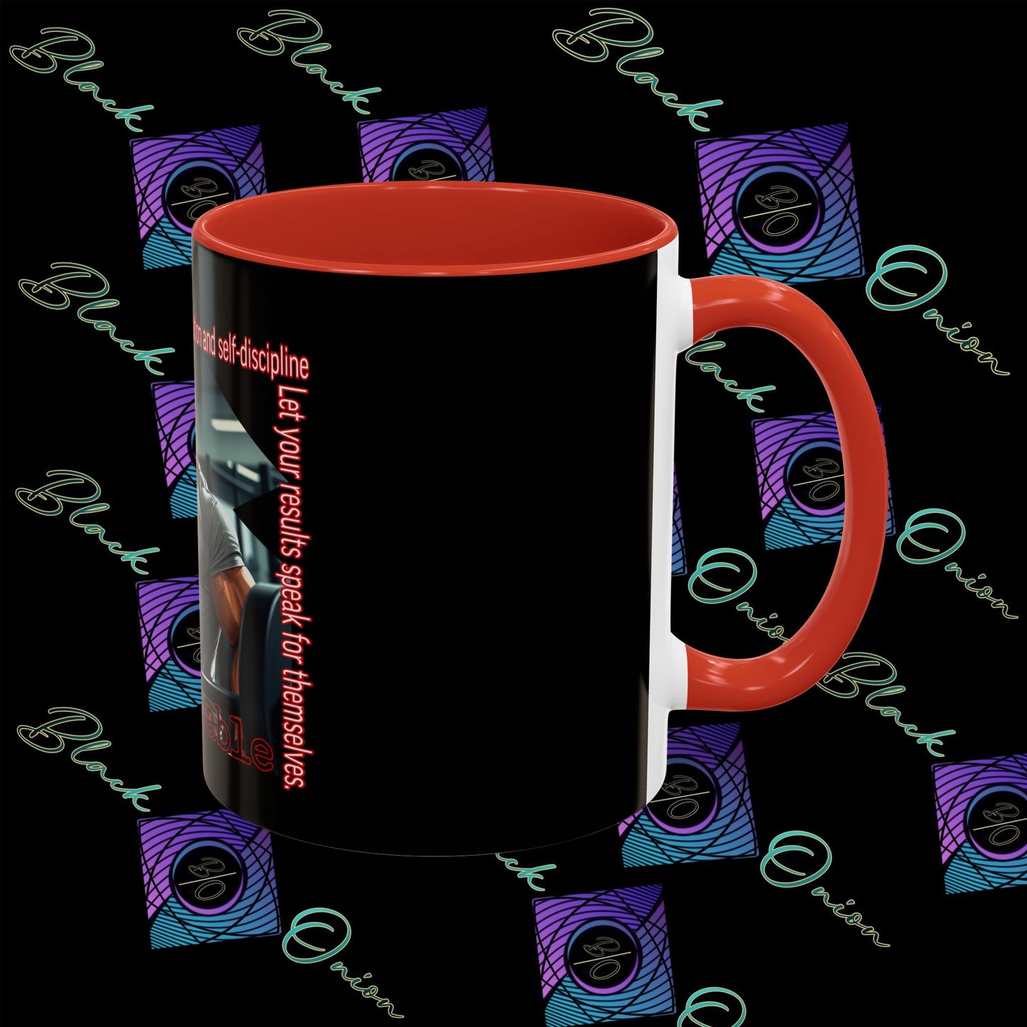BlackOnion Coffee Mug - 11oz with Workout Motif ‘Unstoppable’🔥💪🫵