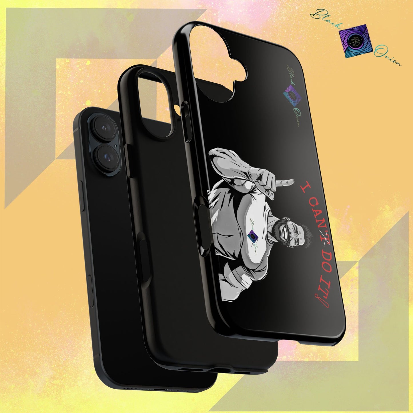 BlackOnion Brand New Phone Case - with Motivational Workout Motif’I Can Do It ‘💪🔥🫵
