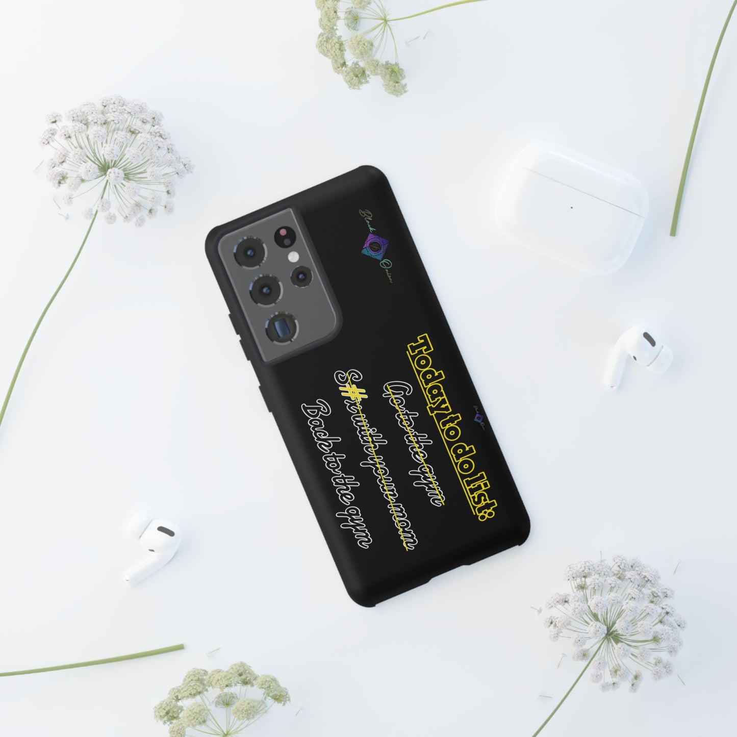 BlackOnion Brand New Phone Case - with Motivational Workout Motif’Today to do list ‘💪🔥🫵